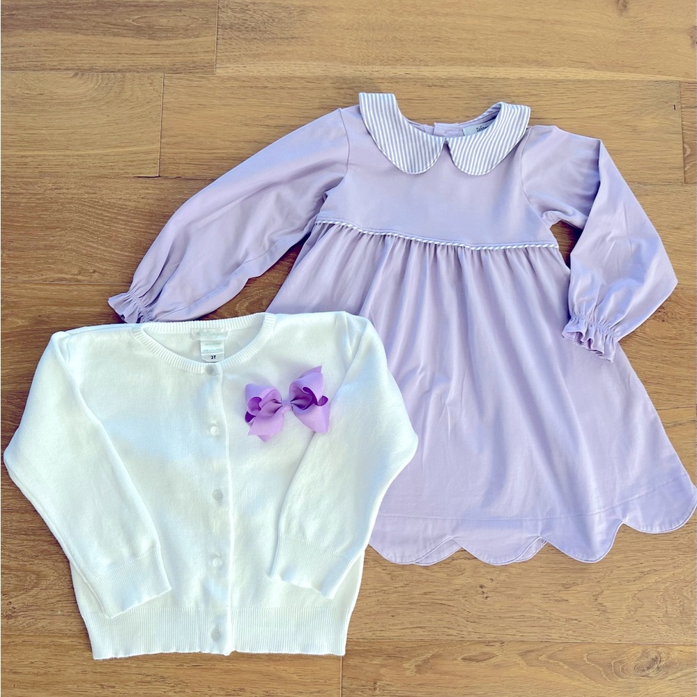 Adorable lavender scalloped dress by Ishtex. Size 3